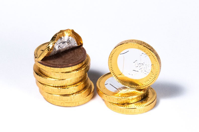 Monedas Chocolate 1 Euro Interdulces en tarro de 300 unidades. - Elisabel -  Frutos Secos y Golosinas